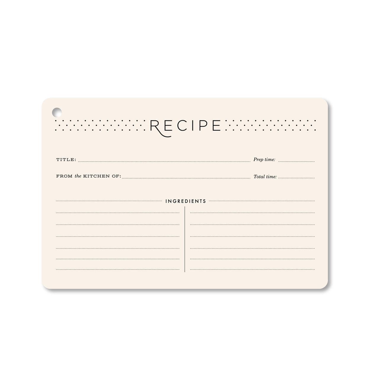 Recipe Ring - Classic Black