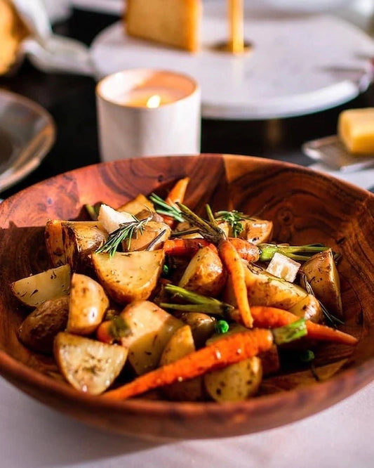 Large Wooden Salad Bowl 12 Inch Acacia Wood