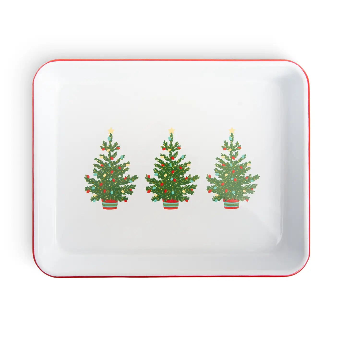 Christmas Tree Enamelware Small Tray