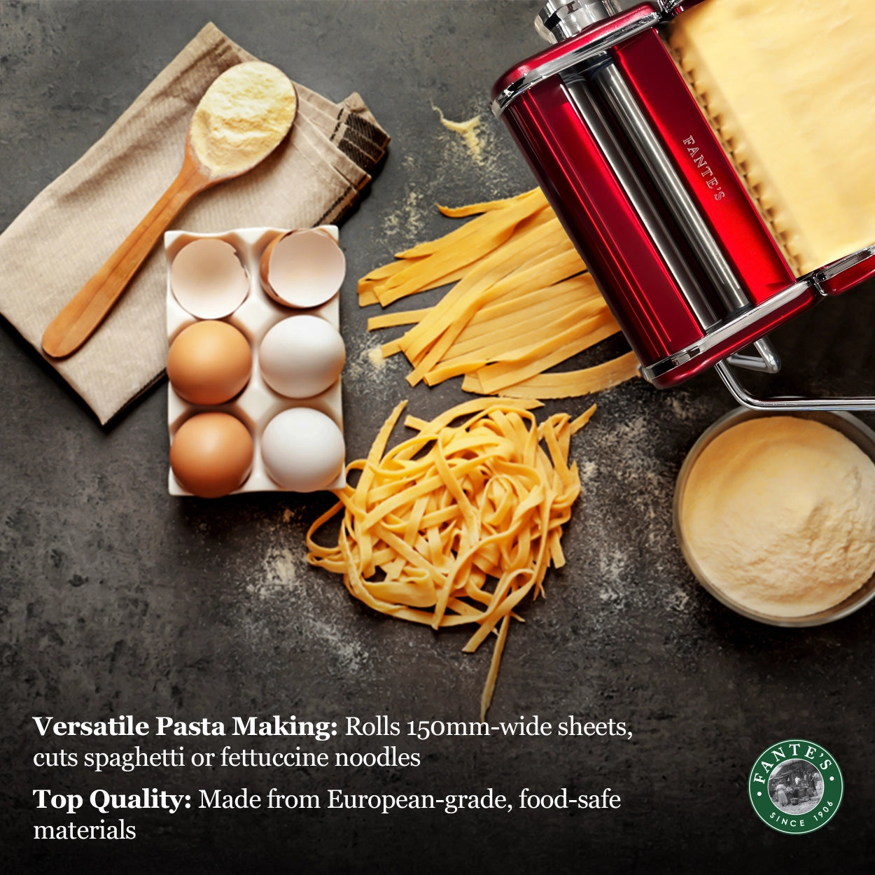 Fante's Great Aunt Gina Pasta Machine in RED