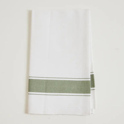 Classic Italian Kitchen Towel - Herringbone Green