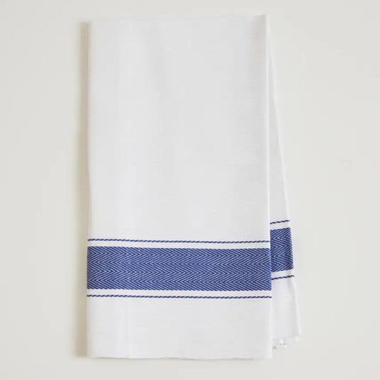 Classic Italian Kitchen Towel - Herringbone Blue