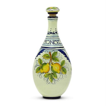 LIMONCELLO: Bottle for Limoncello with Stopper Blue design (Limoncello liquor not included)