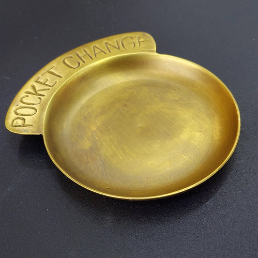 Pocket Change Dish Antique Brass Vintage