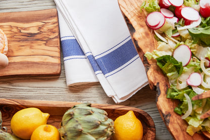 Classic Italian Kitchen Towel - Herringbone Blue