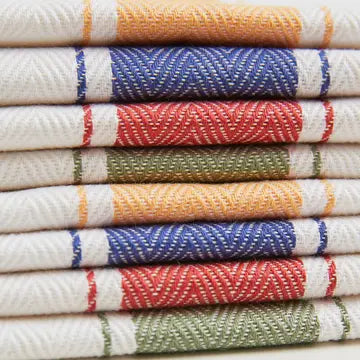 Classic Italian Kitchen Towel - Herringbone Red