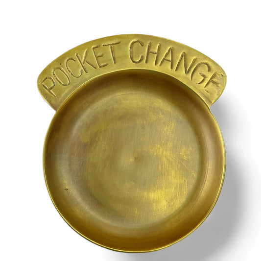 Pocket Change Dish Antique Brass Vintage