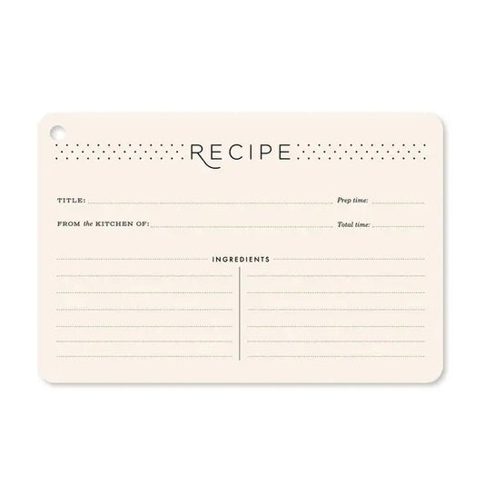 Recipe Ring Re-Fill Cards - Classic Black