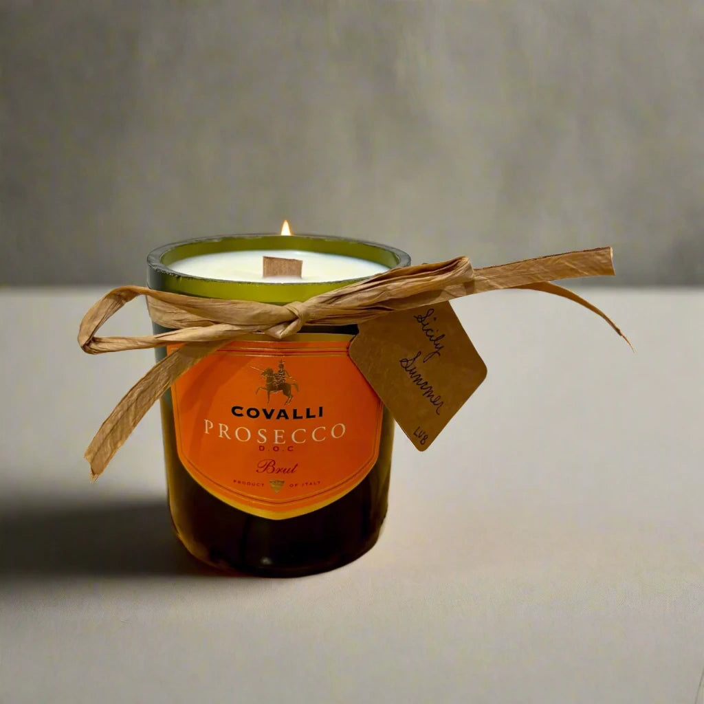 Covalli Prosecco Sicily Summer Soy Woodwick Candle