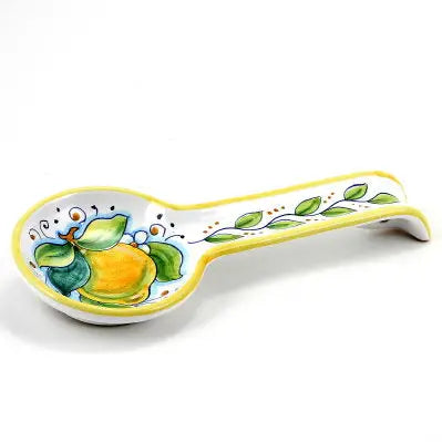 Gift Box: with Authentic Deruta Hand Painted Ceramic - Deruta: Spoon Rest Limoni