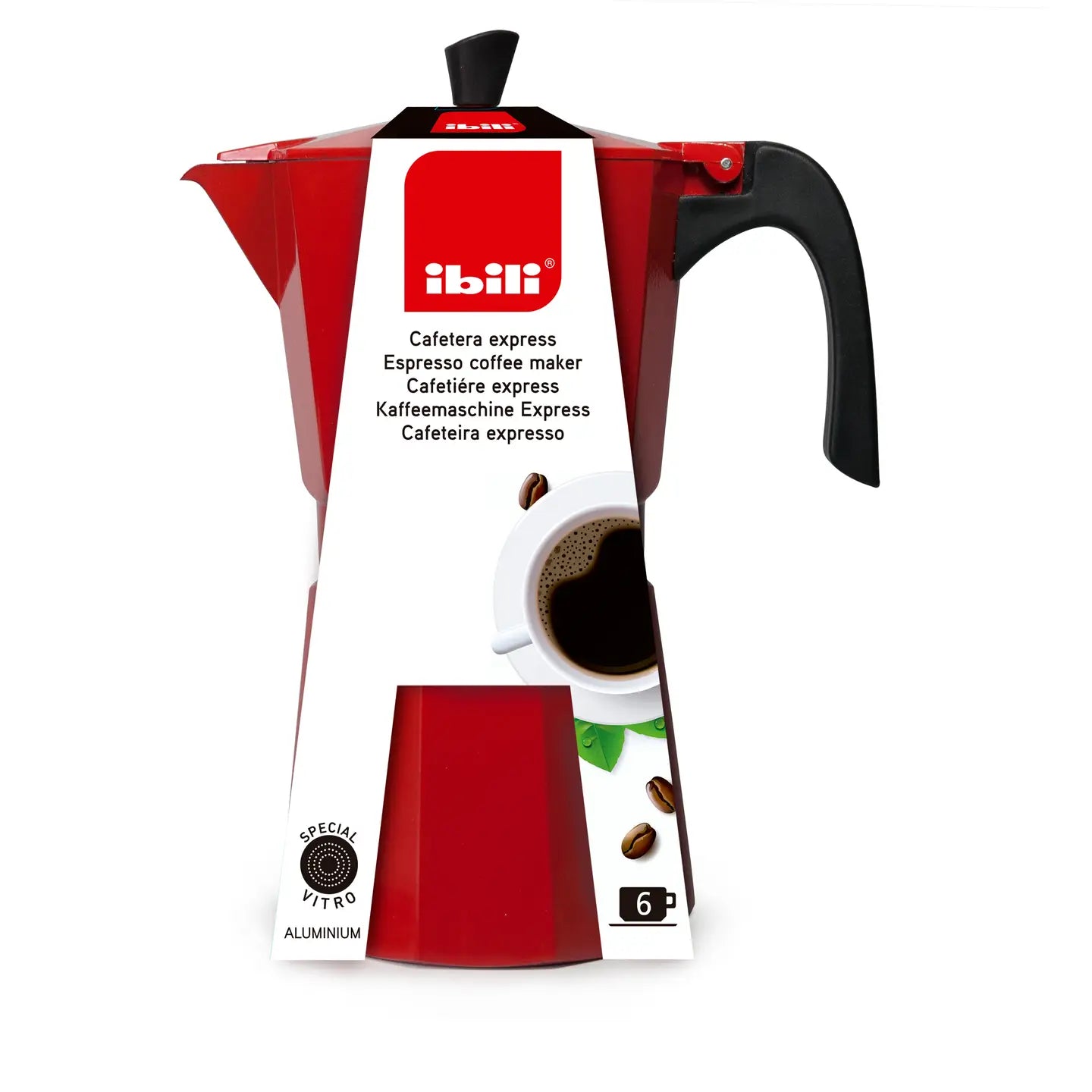 Ibili - Bahia Red 3 Cup Coffee Maker