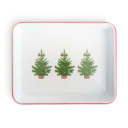 Christmas Tree Enamelware Small Tray