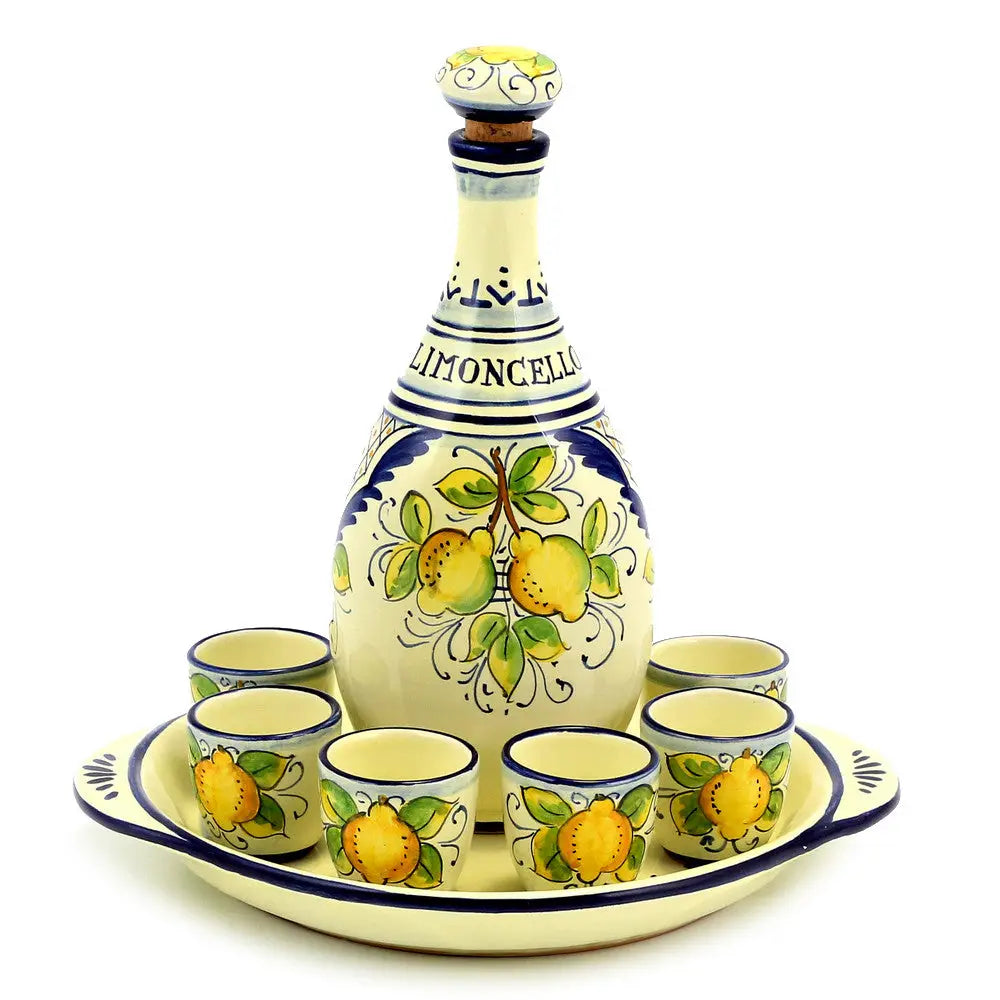 LIMONCELLO Collection: Hand-Painted Decanter Set – Made in Italy