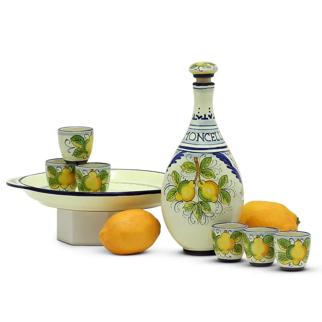 LIMONCELLO Collection: Hand-Painted Decanter Set – Made in Italy